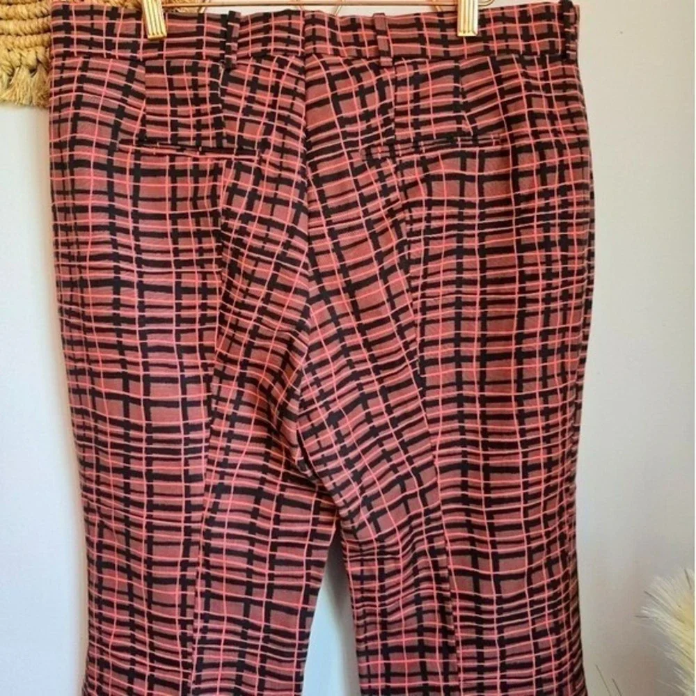 ZARA NEW Studio Pink Plaid Check Ultra Flare Bell Bottom Pants SZ Large Y2K Punk